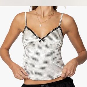 Edikted Polka Dot Camisole with Black Trim